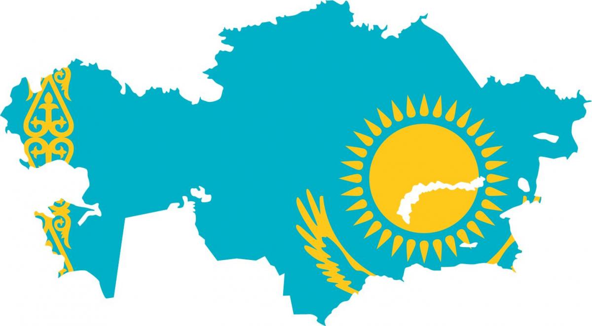 ramani ya Kazakhstan bendera