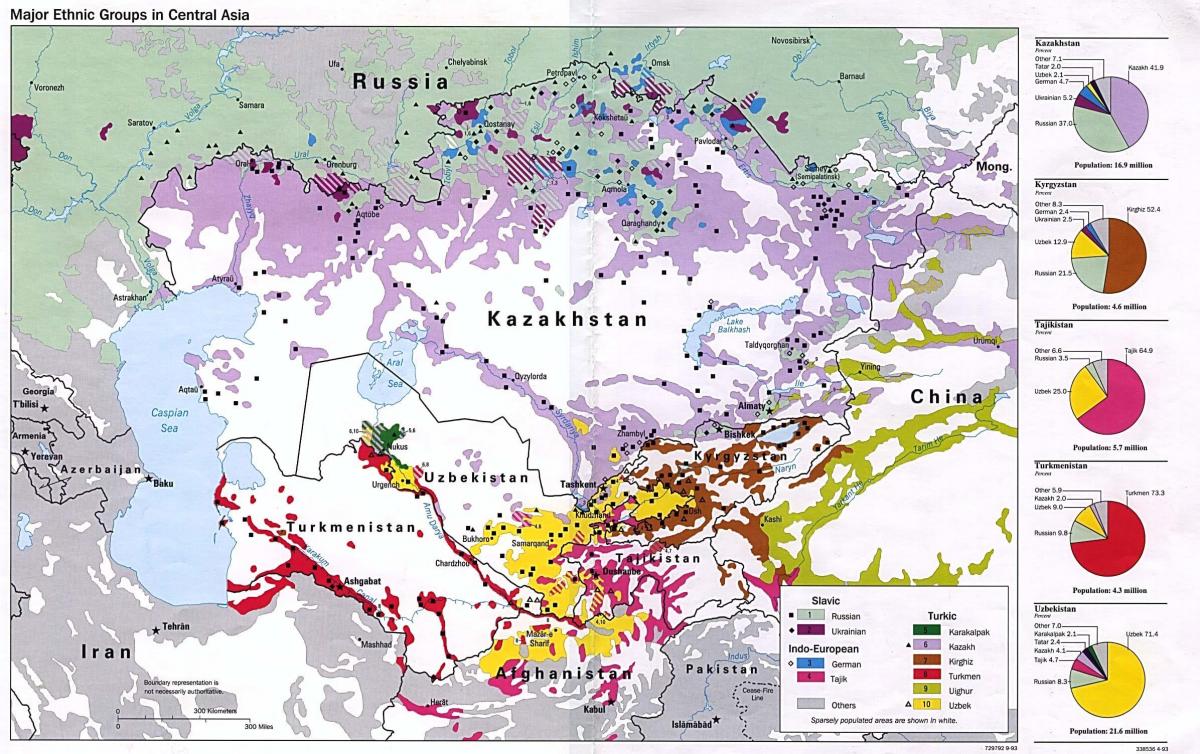 ramani ya Kazakhstan idadi ya watu