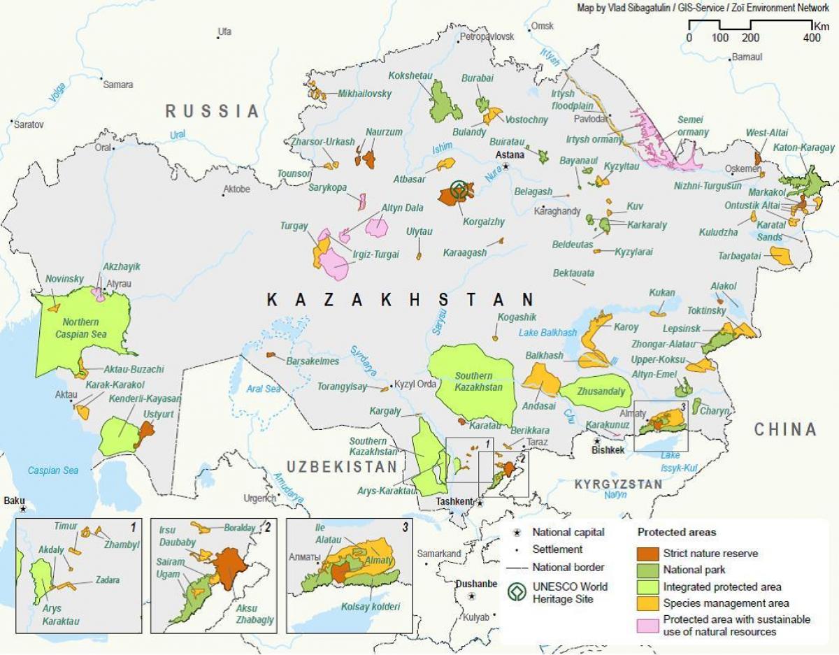 ramani ya Kazakhstan maliasili
