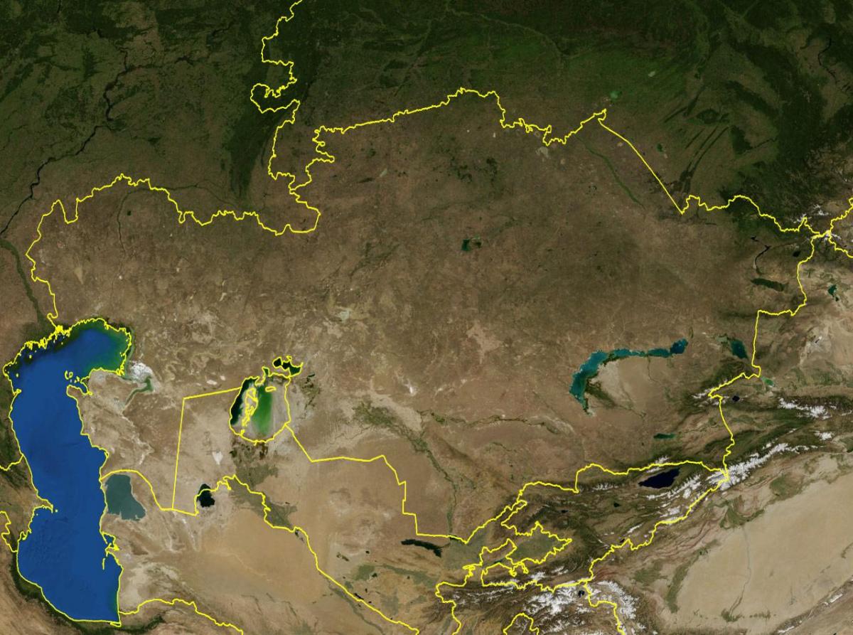 ramani ya Kazakhstan topographic
