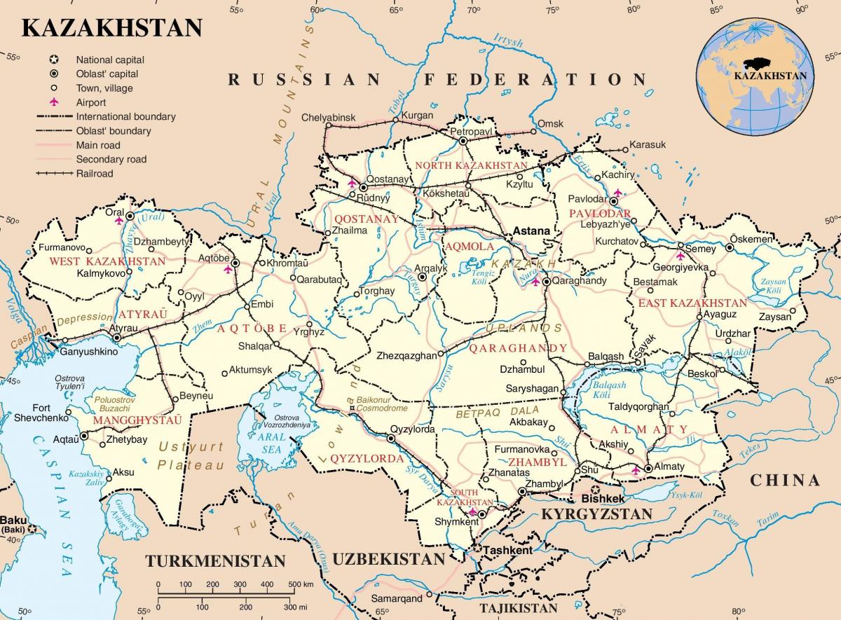 Kazakhstan nchi ramani