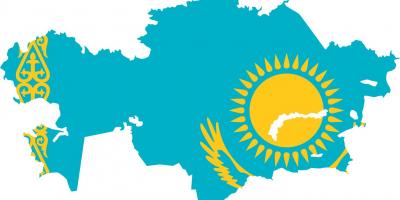Ramani ya Kazakhstan bendera