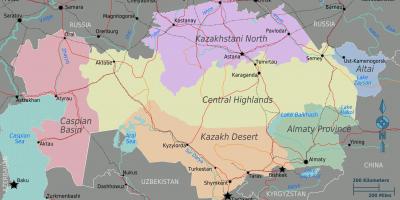 Ramani ya mikoa Kazakhstan